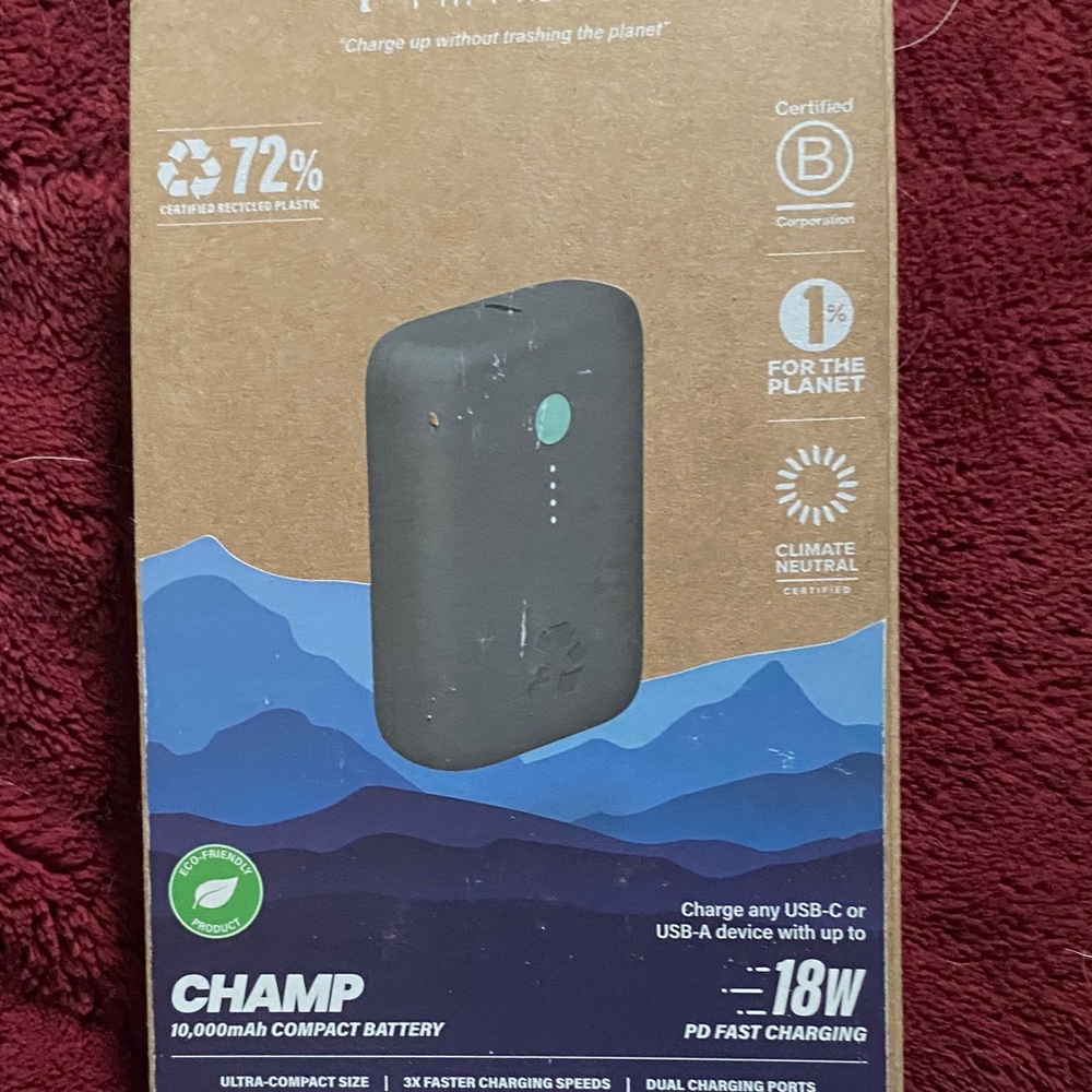 Champs 18W PD Fast Charging Power Bank - Black